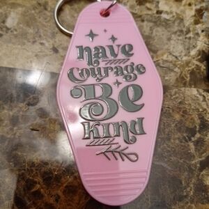 Pink Keychain with Inspirational Message Motel Key